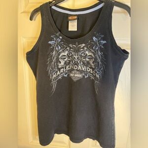 Harley-Davidson Black and Blue Logo Tank Top XL